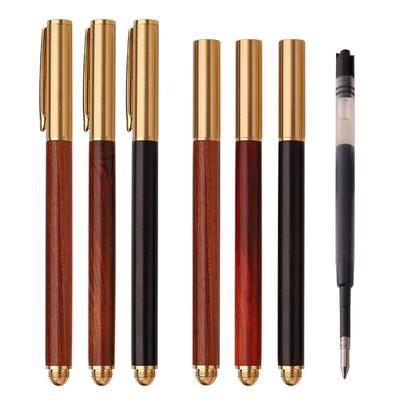 Penna Firma Aziendale Legno Penna Firma Penna a Sfera Legno Penna Gel Scrive Fluidamente Ricariche Penna per Matrimonio Hotel Ufficio