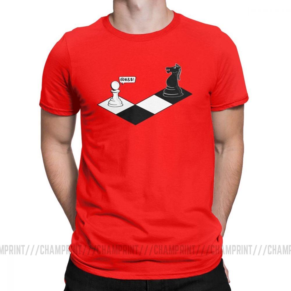 Chess Men's T Shirts King Queen 60s Board Game Horse Fan Player Dad Vintage Tee Shirt Short Sleeve T-Shirt Cotton Gift Idea