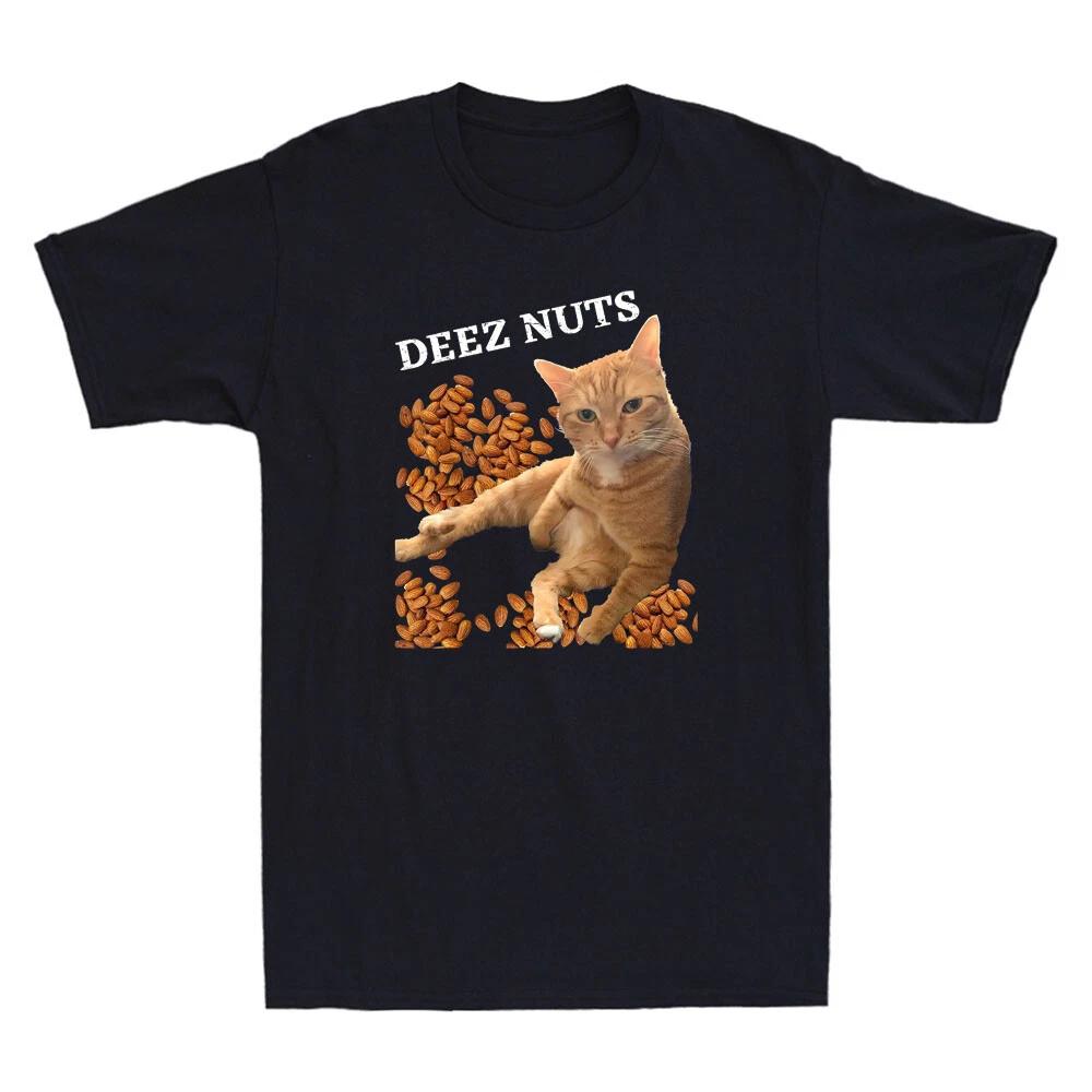 Deez Nuts Funny Cat With Amygdala Deez Nutz Deezs Nut Joke Vintage Men s T-Shirt 3XL