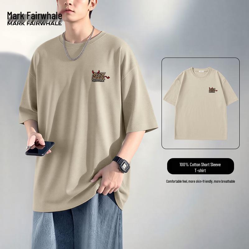 Mark Fairwhale Men's Versatile Loose Fit Cotton T-Shirt