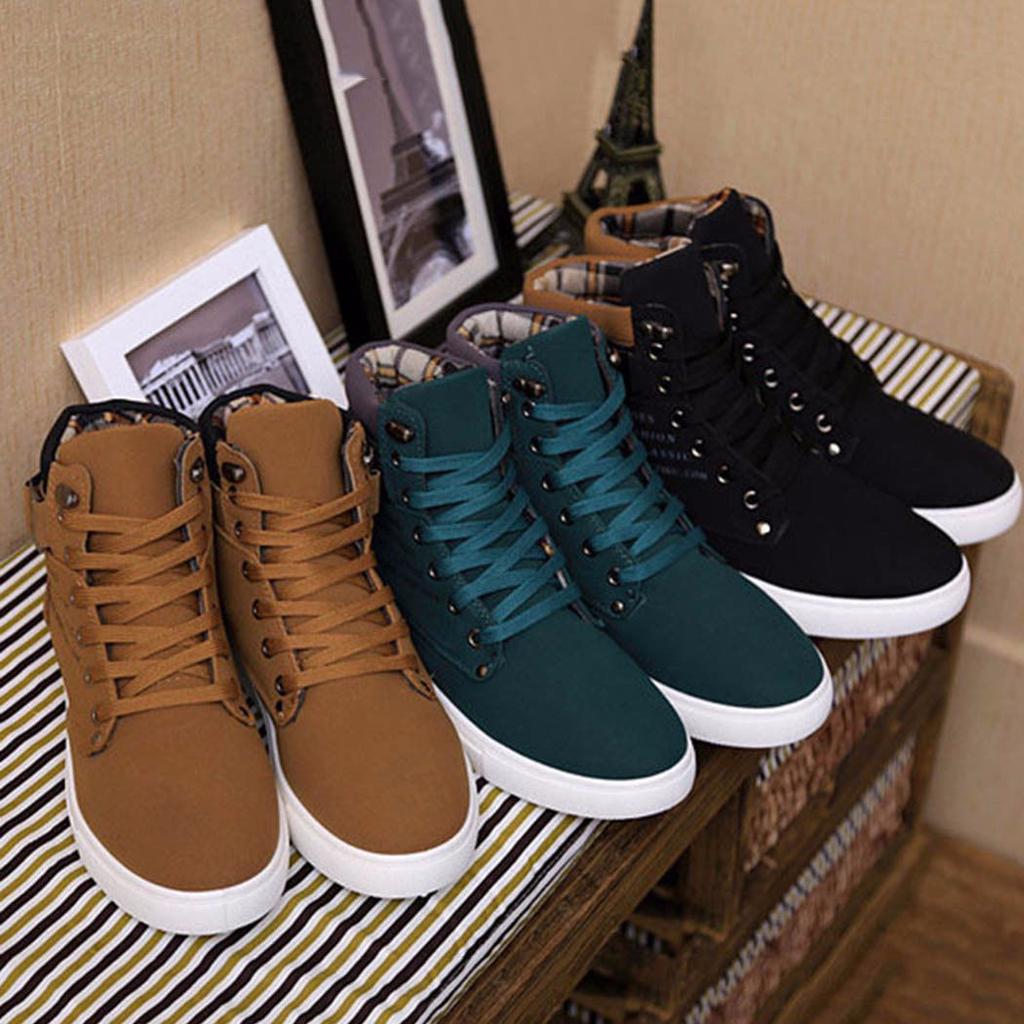 leather canvas trainers