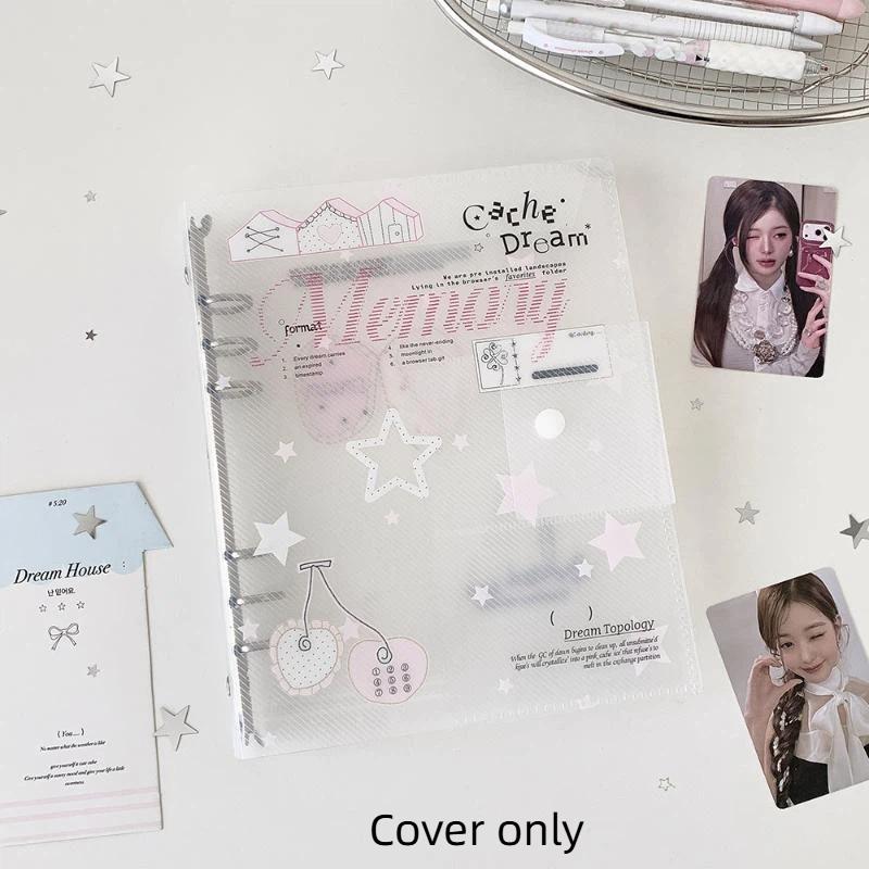 A5 Løsbladsmappe Organisering Kirsebær/Engel Vinge Gennemsigtig Klar Album Organizer Cover Til Kpop Fotokort Samling