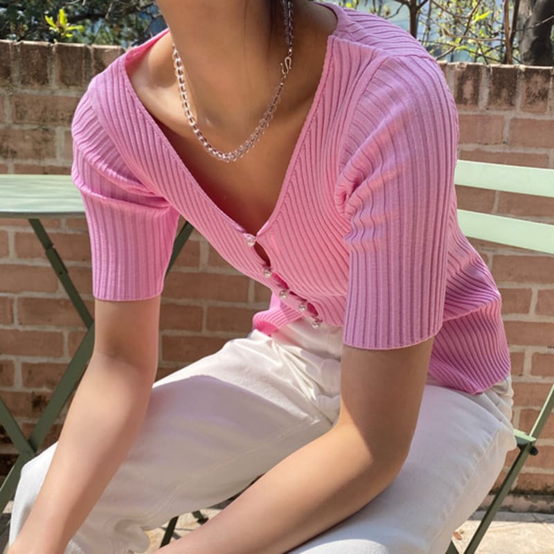 etrive White Crystal Necklace(8mm)