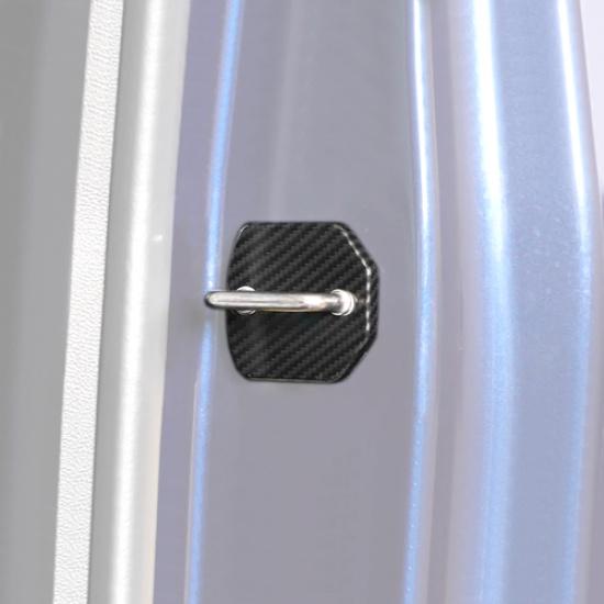 For 2015-2025 Ford Mustang Carbon Car Door Lock Striker Buckle Cover Decor Trim