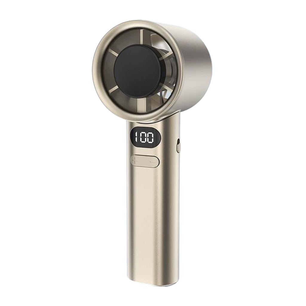 Handheld Turbo Fan Mini Bladeless Super Strong Wind Fan With Digital Display Small Portable Fan For Outdoor Beach Travel