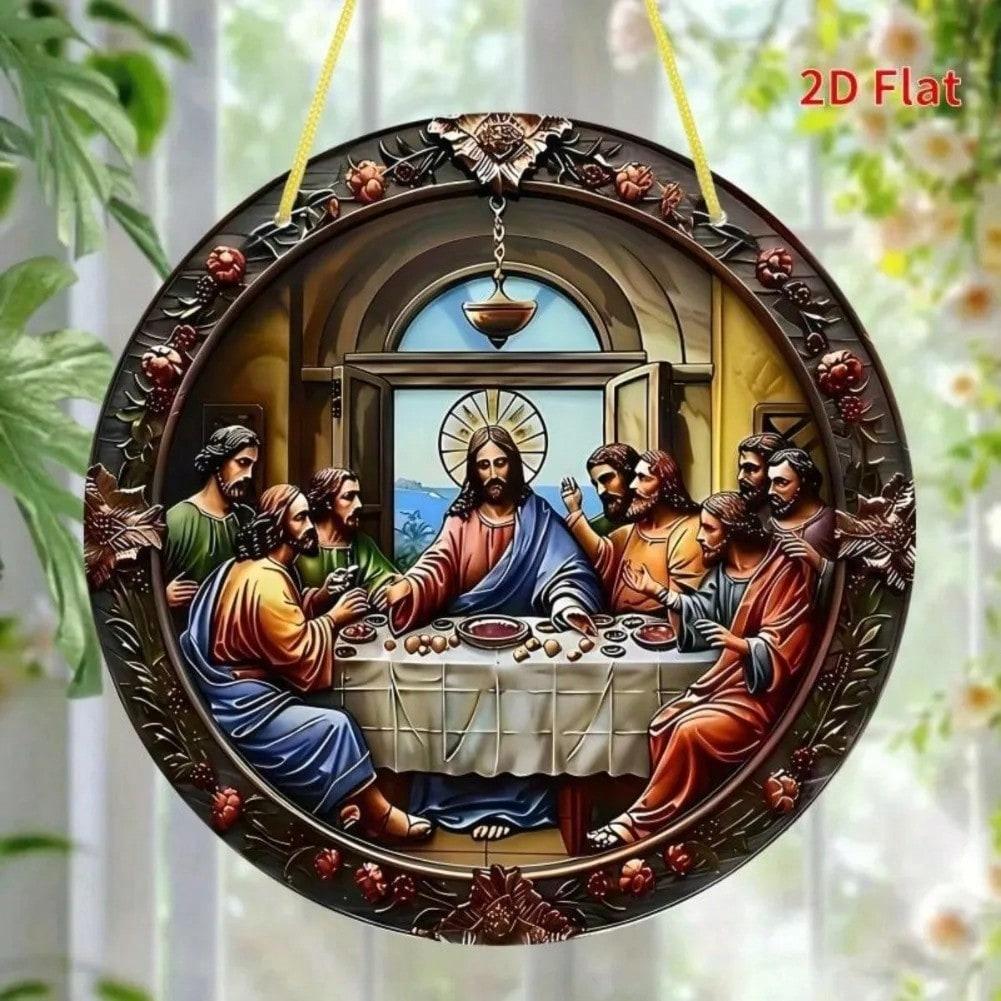 Vintage Style Last Supper Religious Wall Art Metal Tin Sign 20x20