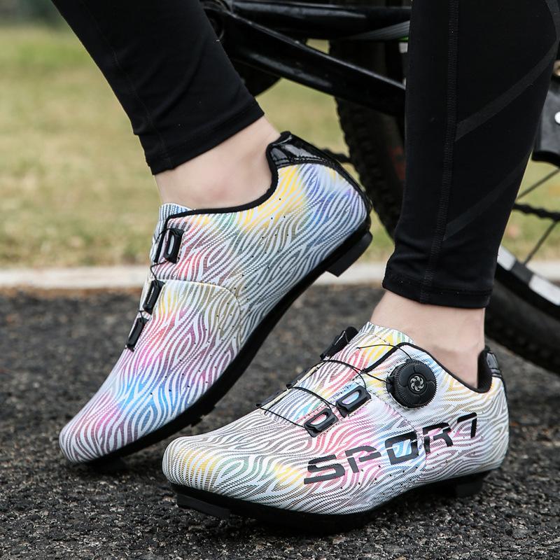Autumn road bike riding shoes hard-soled mountain bike lock shoes large size men's and women's outdoor cycling shoes off-road