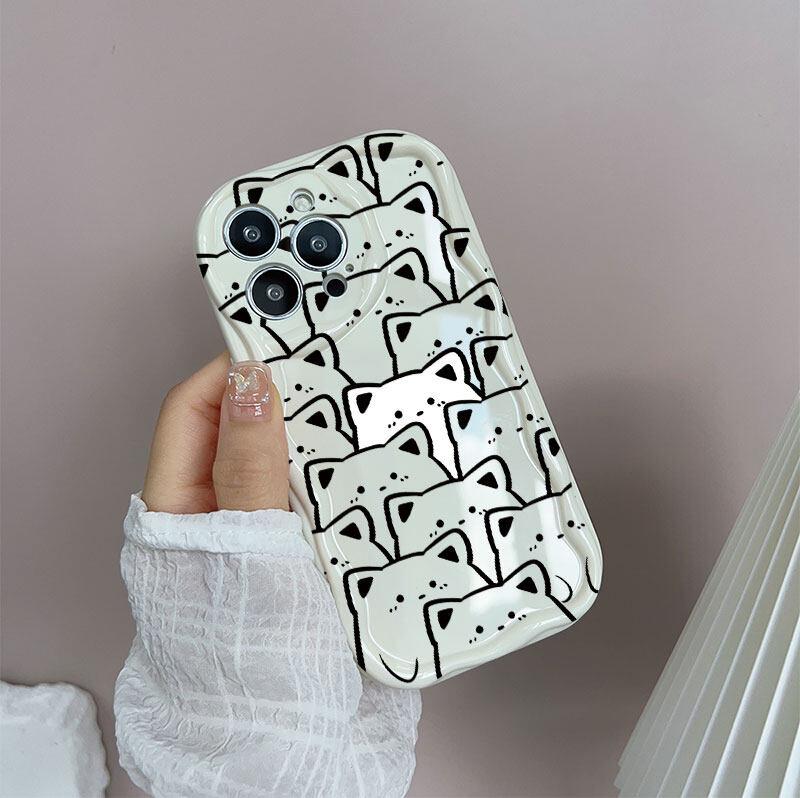 Cute Creative Music Cat Case for OPPO Reno 13F 12F 11F 13 12 11 8 Pro 5G 7 4G 5 6 Lite A57 A58 A77 A78 A79 5G A38 A18 Wave Cover