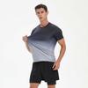 Men's Summer Gradient Quick-Dry Sports T-Shirt with Logo Print