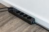 LogiLink Power Strip with 6 Sockets with Protective Contact, Black 1.5m