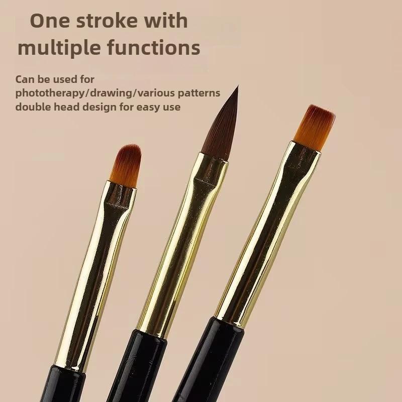 French Stripe Nail Art Liner Brush Set UV Gel Tips Ultra-thin Line Drawing Pen Dual End  Painting Brushes Manicure Tools