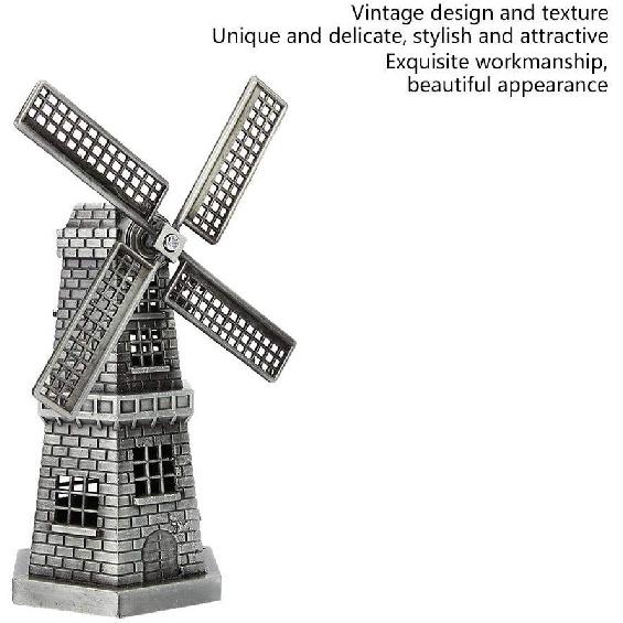 Windmill Ornaments, Mini Vintage European Holland Windmill Statue for Home Office Desktop Bookshelf Decor