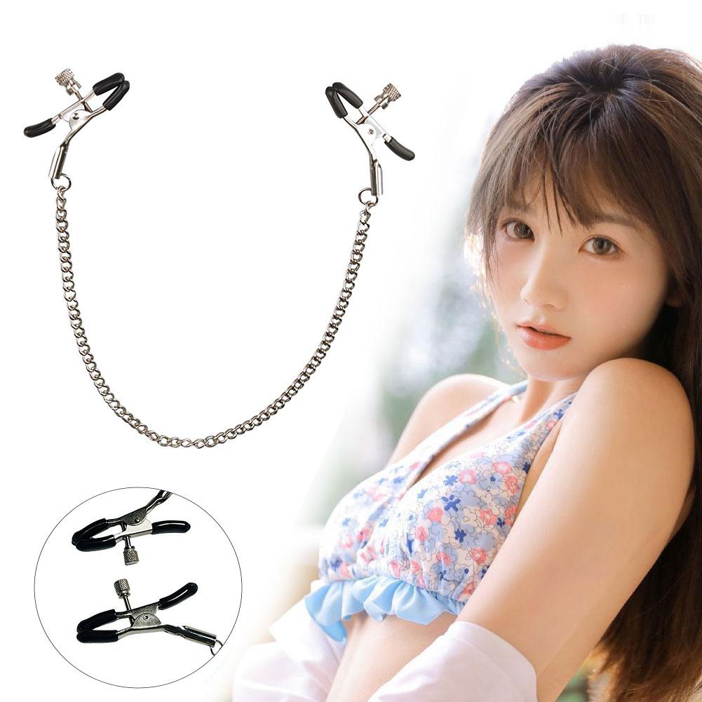 Adjustable Nipple Clamps Double-Chain Breasts Clips Sex Toys Couples Stimulate Fetish Role Play & Intimate Foreplay Sex Toys