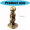 Mysterious Skull Brass Figurine Halloween Theme Decoration for Teas Table Bookshelf Brass Materials Ornament