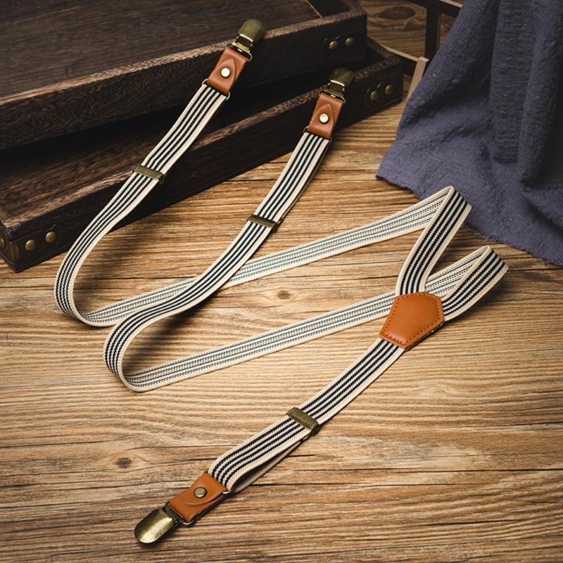 Flexible Grip Dress Suspenders Elastic Rubber Strap For Men Adjustable Stretchable Waistband For Prom Business Casual Wear