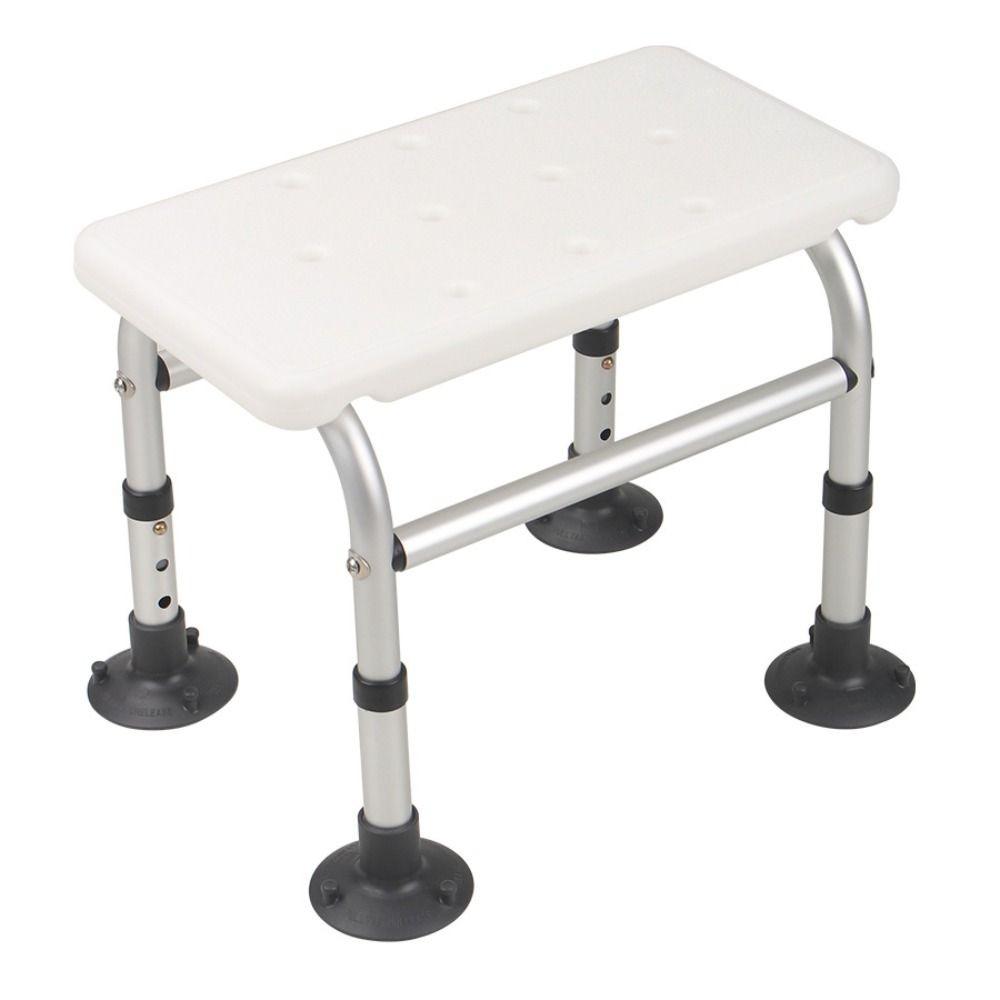 Non Slip Feet Shower Chair Aluminum Alloy Bath Seat Practical Shower Stool Indoor Shower Bathroom