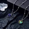 Discoloration Love Pendant Necklace Fashion Women Thermochromic Mood Monitor Heart Pendant Necklaces Stainless Steel Chain Necklaces Jewelry Gift