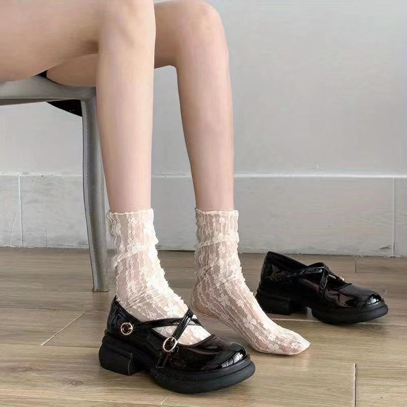 Korean Version Shallow Mouth Small Leather Shoes 2024 New Fashion Casual Simple All-match Thick Bottom Women Shoes Autumntime