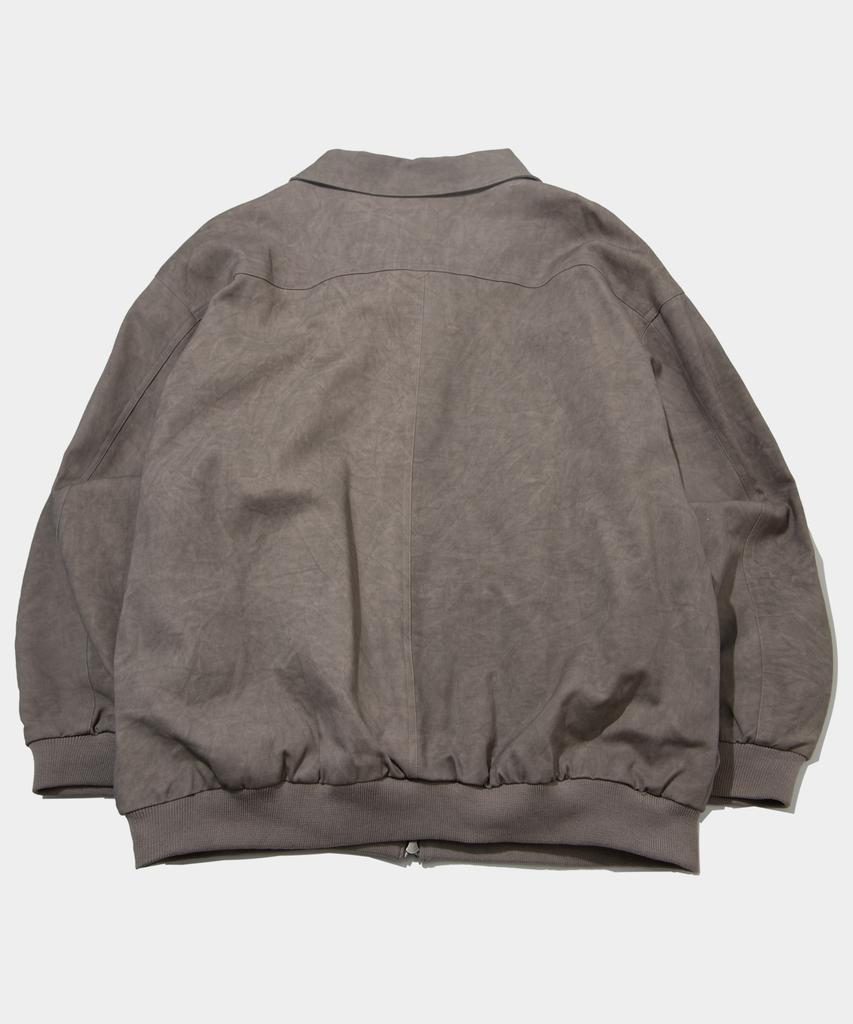Placestudioman Vintage Washed Cotton Collared Zip-Up Blouson Work Jacket_2 Colors