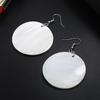Runde natürliche Muschel-Ohrringe für Damen, trendiger Modeschmuck, Shopping, baumelnde Ohrringe