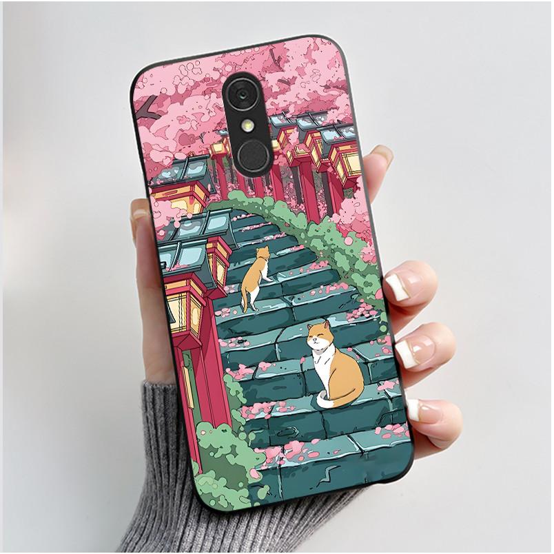 Casing For LG Q7 Plus Q7+ Q7a LM-Q610 Q725L Q725K Q725S Soft Case Aesthetic Cute Cat Cartoon Phone Back Cover Shockproof Bumper