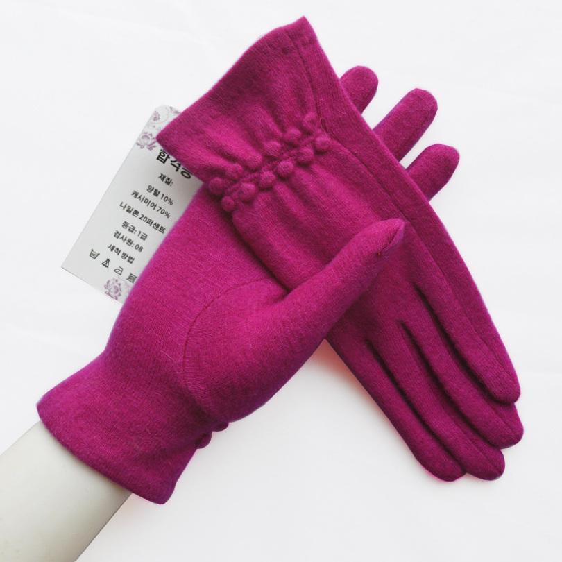 [BYSIFA] Winter Cashmere Wool Gloves Women New Soft Elegant Mittens Gloves Top Grade Thick Warm Touch Screen Ladies Gray Gloves
