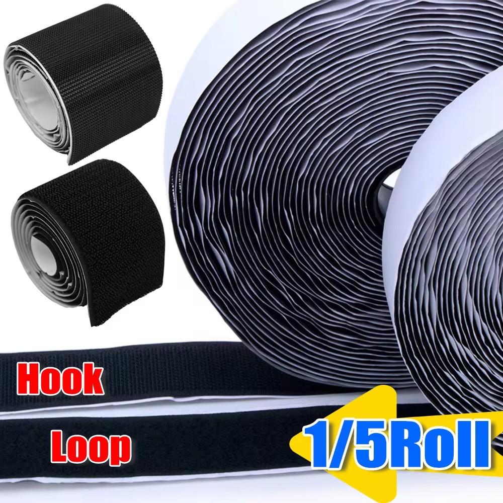 

5M прочная самоклеящаяся лента-липучка Hook and Loop Magic Nylon Sticker Tape с клеевым ремешком для поделок своими руками черного цвета 25mm Wide*1PC