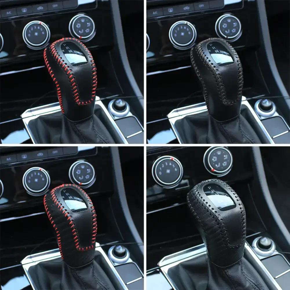 Schalthebelknauf Kopf Abdeckung Hülle Kohlefaser Autozubehör Für Volkswagen Sagitar Tacqua Tayron Polo Plus Tcross 2019-2024