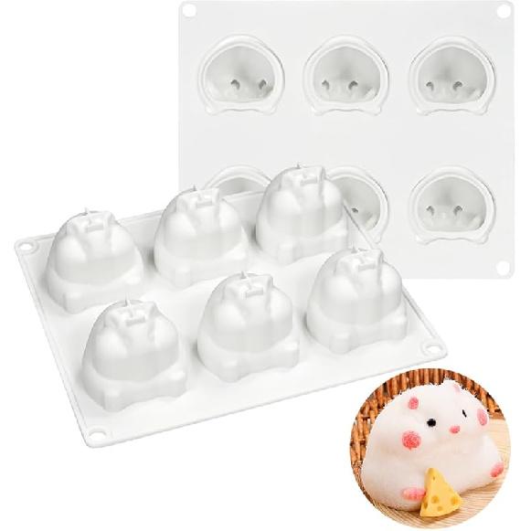 Mostsom 3D Hamster Shape Silicone Mold Cake Baking Molds for Dessert Cake Mousse Heart Shape Molds for Making Handmade Soap Making Chocolate Mould