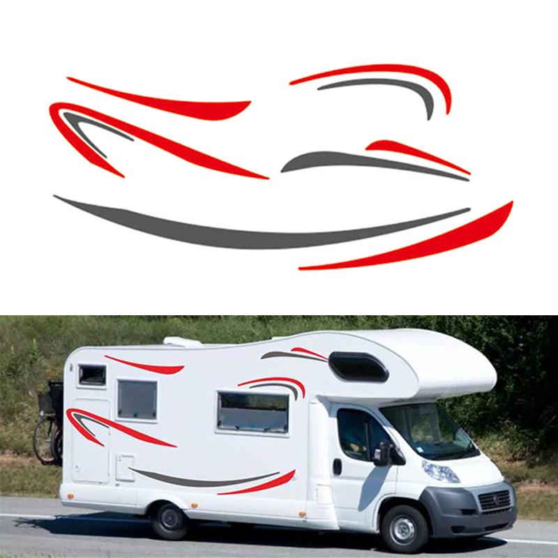 

Red & Gray Stripe Vinyl Decal Sticker For RV Caravan Trailer Camper Motorhome