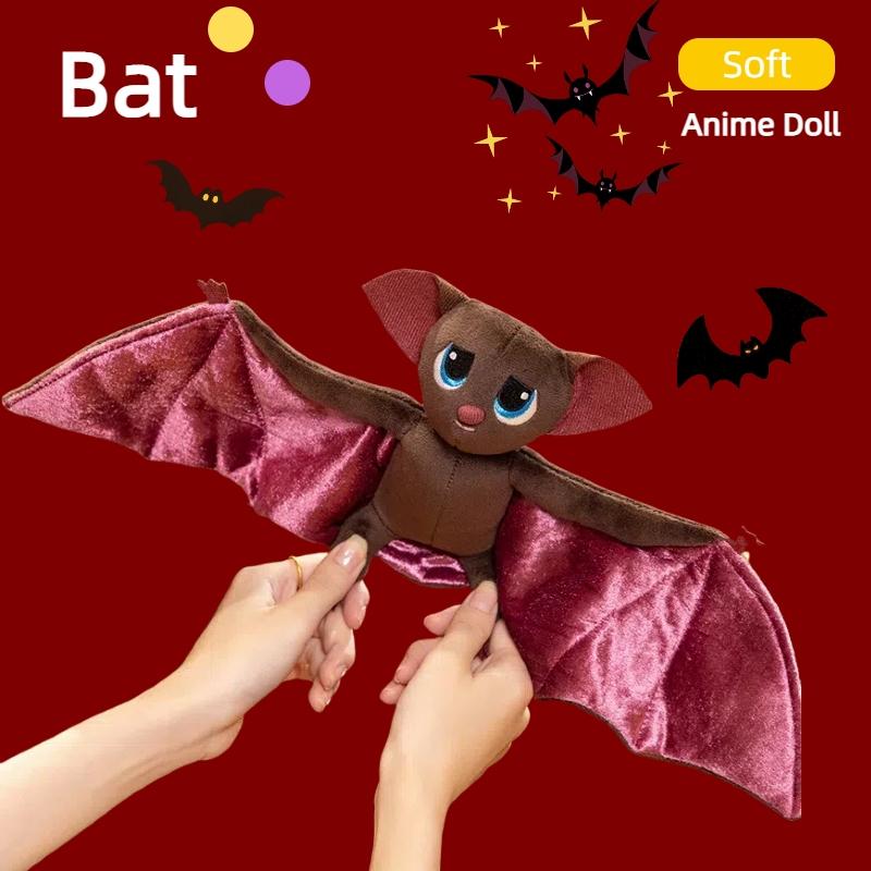 Cartoon Bat With Flexible Wings Elf Bat Plushie Vampire Gulad Bat Plush Toy Halloween Decor Gift Collect Gifts Kid Birthday Gift