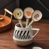 Hand-Painted Ceramic Spoons Colorful Tea/Dessert Spoons for Kitchen Table Setting Gift Vintage Long Handle Dessert Spoon4