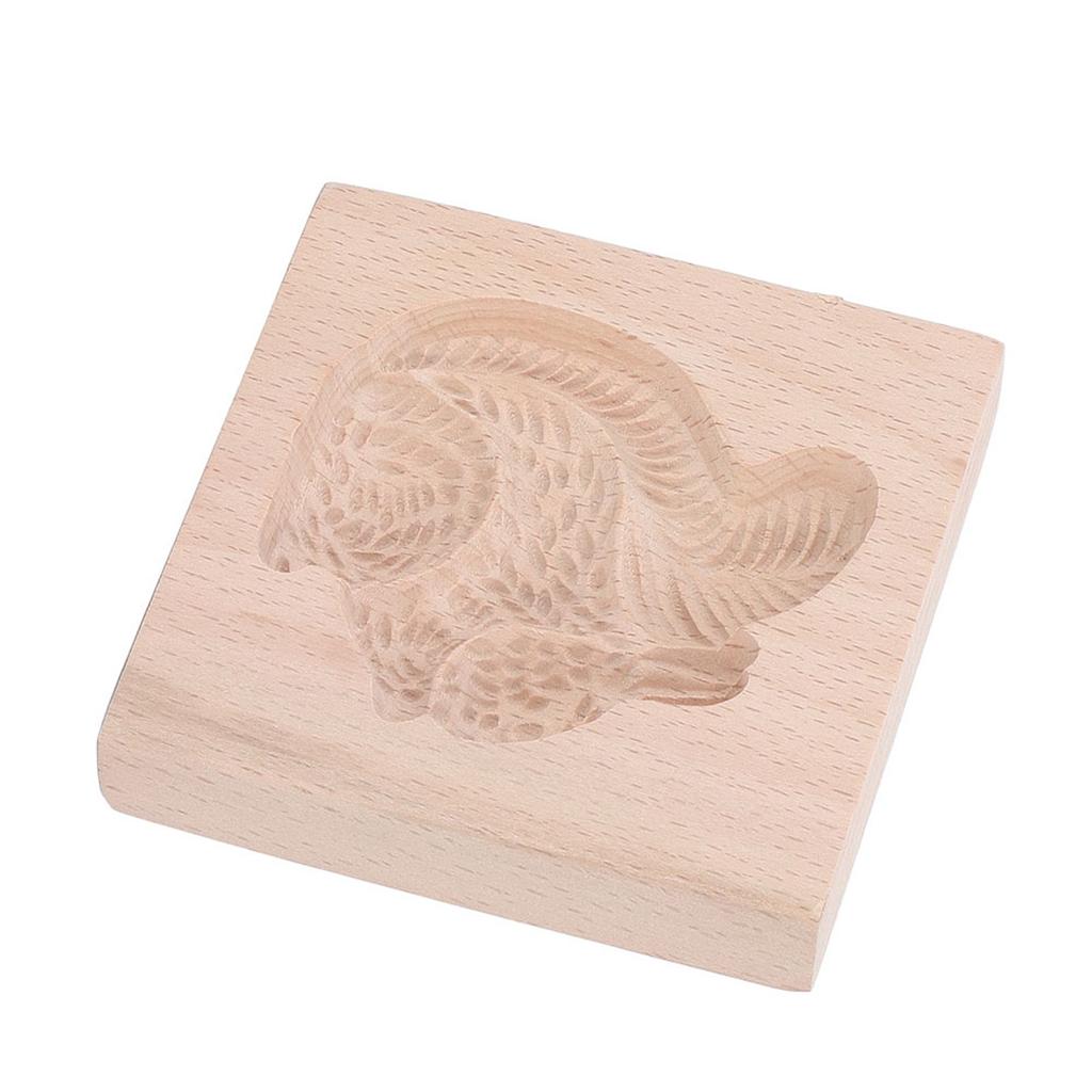Wooden Cookie Mould Beechwood Reusable Washable Biscuit Press Stamp Mold for Kitchen Baking Squirrel