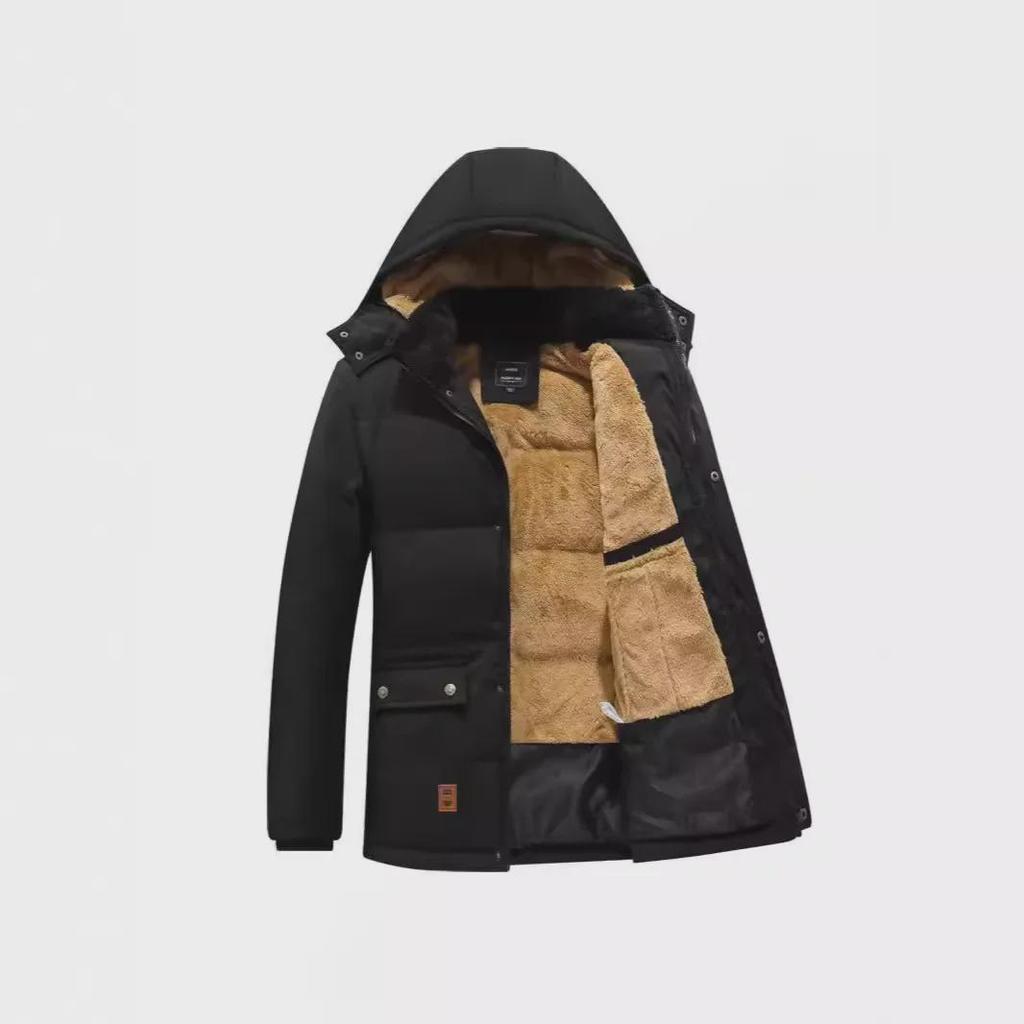 Pánská silná plyšová bavlněná bunda, velká velikost, celoroční teplý ležérní kabát