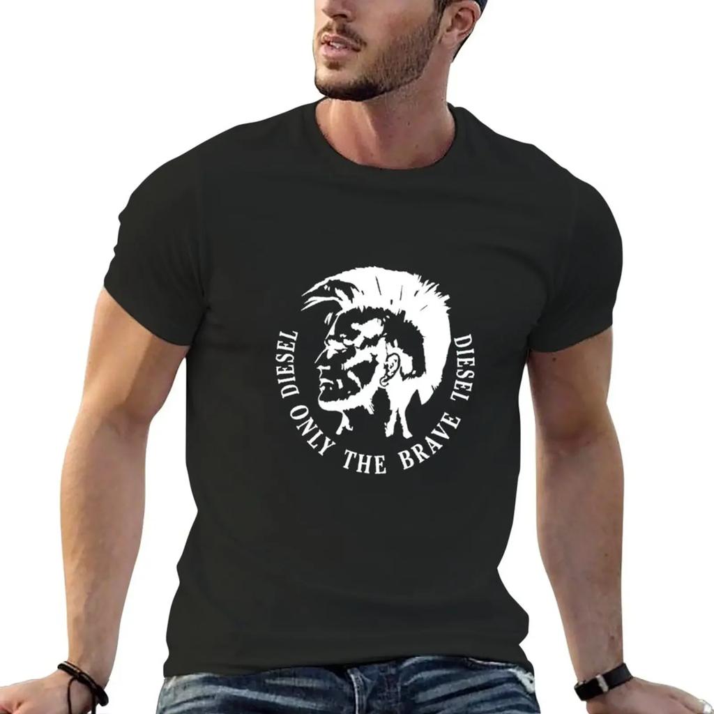 T-Shirt for Men Graphic New Outfits Only the Brave Estilo Graphic Tee Oversized Men Clothing Harajuku Vintage Casual Streetwear
