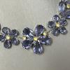 Light Luxury Zircon Flower Necklace Celebrity Style Earrings Design Set High Quality Ear Jewelry