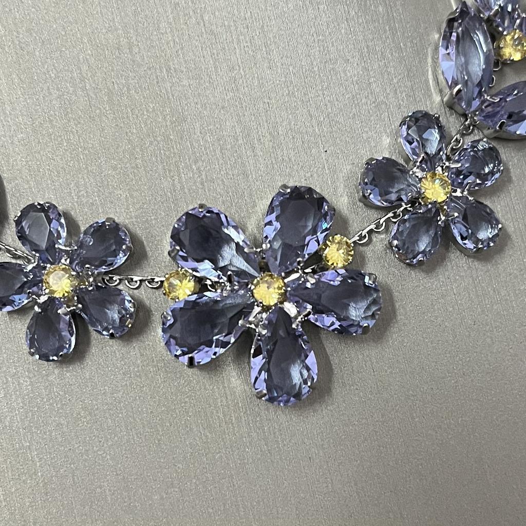 Light Luxury Zircon Flower Necklace Celebrity Style Earrings Design Set High Quality Ear Jewelry