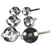 12-teiliges Küchen-Topf-Set aus Edelstahl mit goldenem Griff, glatt, robust, leicht zu reinigen, Kochgeschirr-Set für den Hausgebrauch