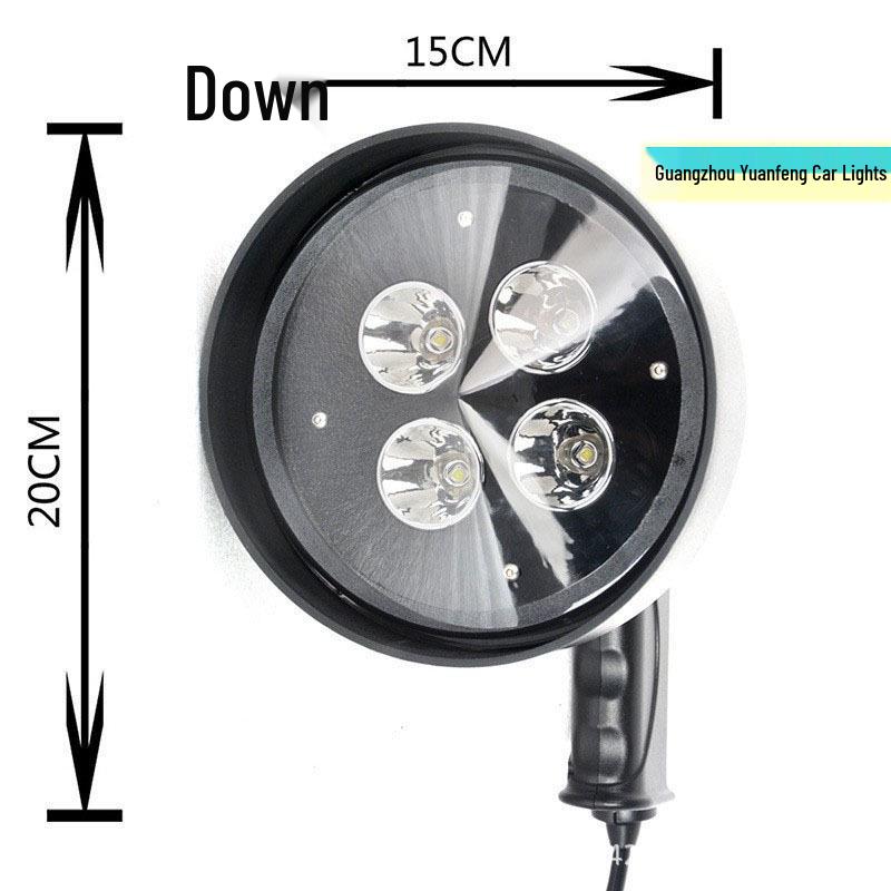 40W Portable LED Outdoor Spotlight, 6-Inch High-Brightness Light for Road Repair, Night Fishing, and Detection
