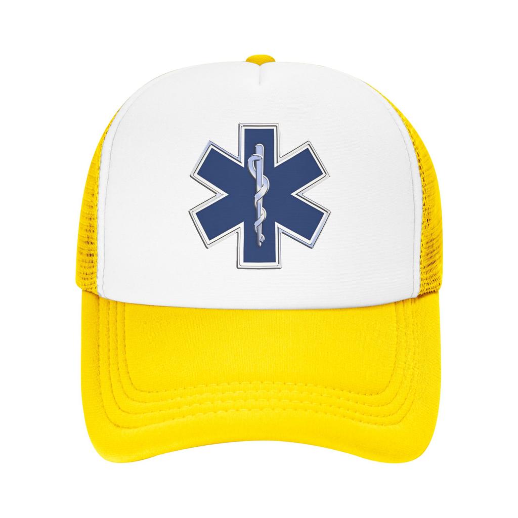 Paramedic Star Of Life  Sun Hats Healthcar Fashion Couple Women Mesh Trucker Hat Wholesale Design Kpop Rock Snapback Cap Gift