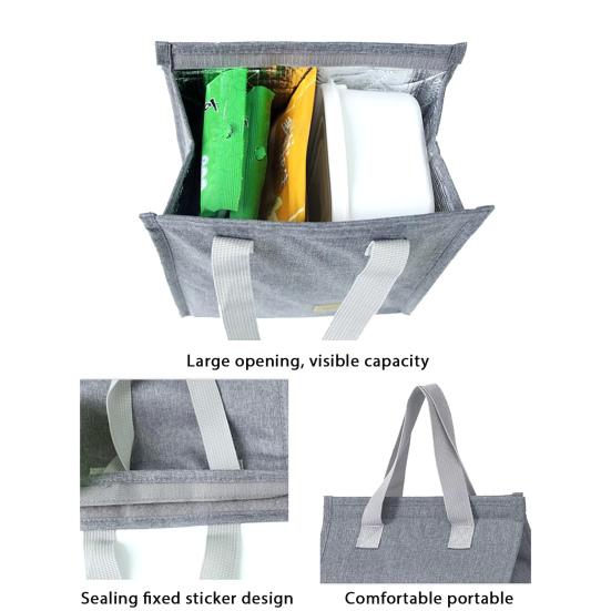 Insulated Lunch Bag Oxford Cloth Thermal Lunch Box Storage Bag Aluminum Foil Lining Handbag for Office School Picnic Food Lunch Storage