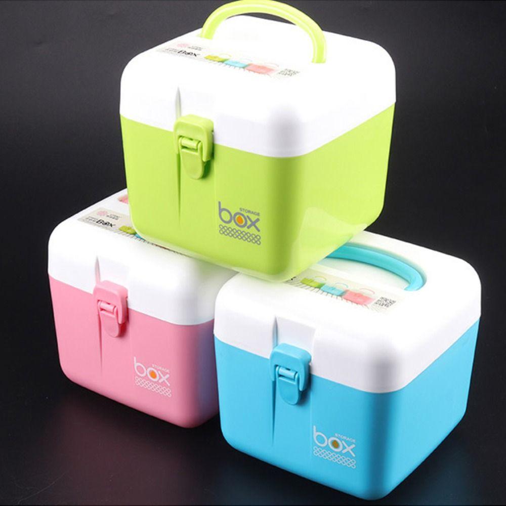 Handheld First Aid Kit Plastic Desktop Storage Box Moisture-proof Mini Medicine Box  Candy