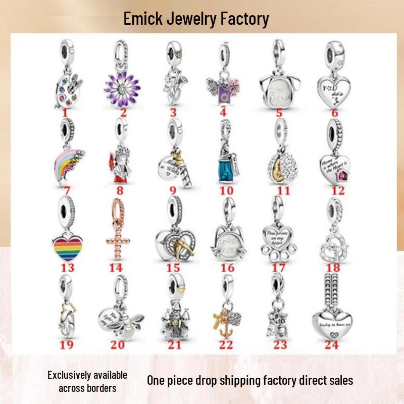 Original Beaded Panjia DIY Pendant - Disney Rainbow & Lavender Style