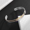 Double Layer Hollow Stainless Steel Opening Bracelet Fashionable Simple and Versatile Hand Friendly Color