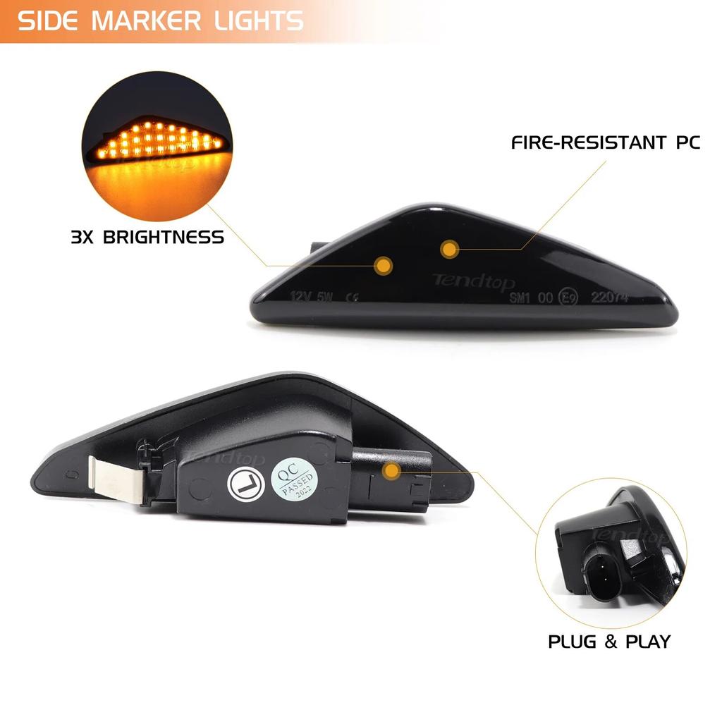 2PCS LED Dynamic Flowing LED Side Marker Turn Signal Lights  For BMW X5 E70 X6 E71 E72 X3 F25