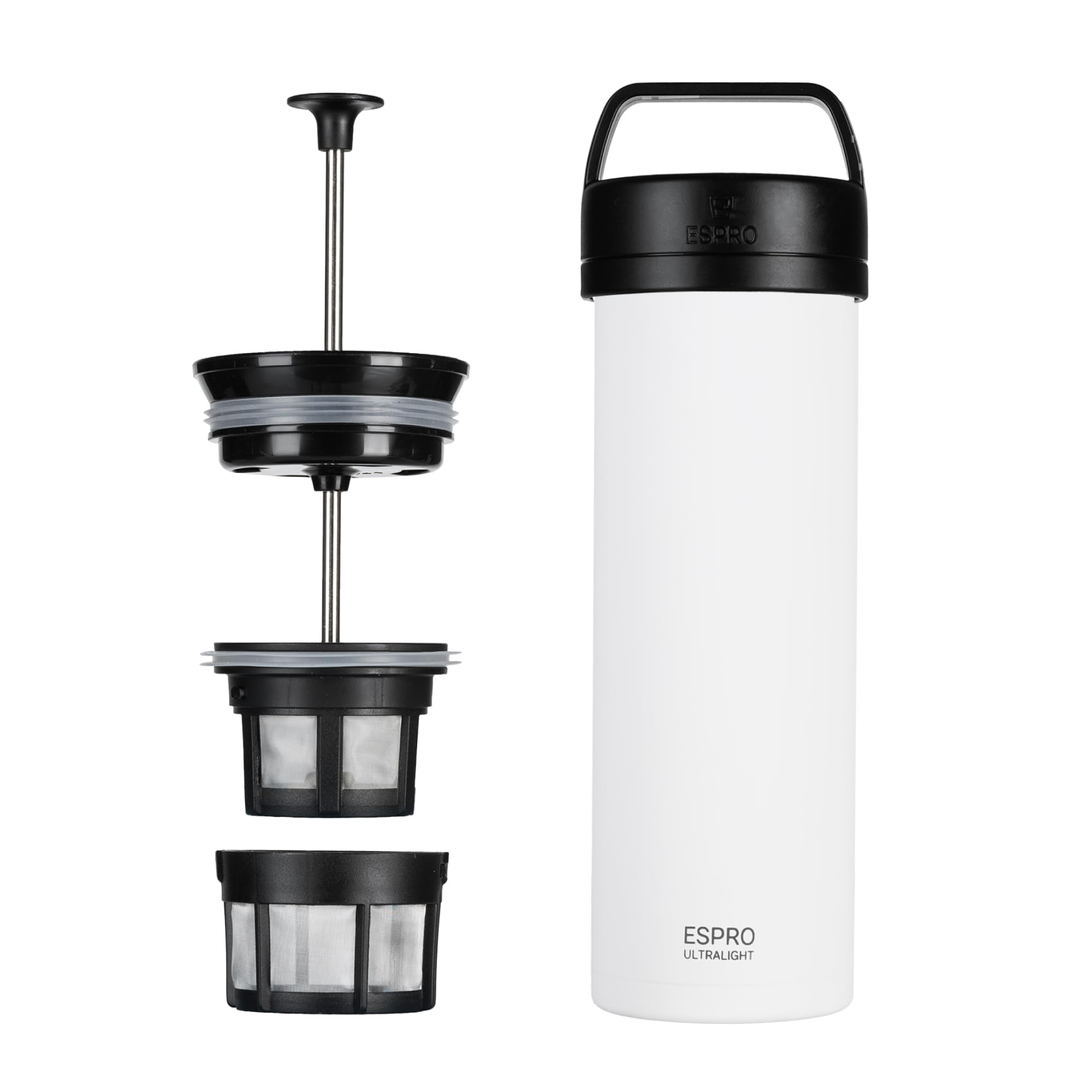 

ESPRO - P0 Ultralight - Single-Serve French Coffee Press and Lightweight Hydration Bottle, Stainless Steel, Vacuum Insulated, for Travel, Camping,