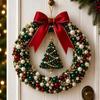 DIY Weihnachtsperlenkranz-Set Weihnachtsbaumschmuck Runder Diamantmalerei-Kranz für Weihnachten 2026 Türfenster XmasHängendesGeschenk