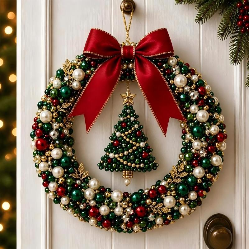 DIY Christmas Pearl Wreath Kit Christmas