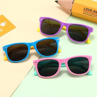 Children 'S Silicone Sunglasses Boys And Girls Square Frame Candy Color Fashion Sun Glasses Uv400 Sunglasses