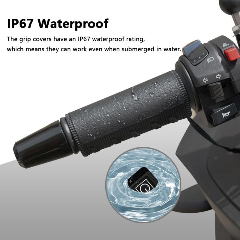 Motorcycle Heated Grip Covers with Tie Tape 12V Strap Type Heating Pad Electric Heated Handgrip Waterproof Cover